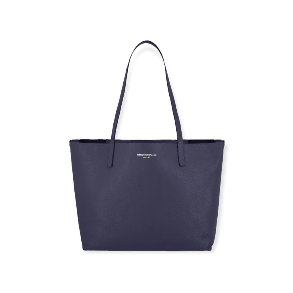 Bruno Magli Leather Navy Everyday Tote Bag